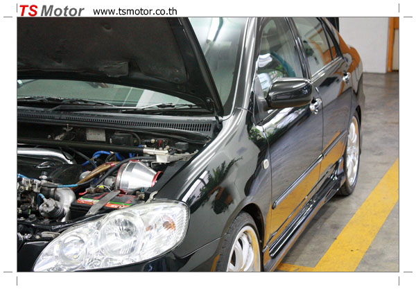 , อู่ซ่อมสี ศูนย์ซ่อมสี Toyota Altis Turbo  สีดำ Zero Black พ่นสีรอบคัน ติดตั้งชุดแต่ง Lewin โดย ศูนย์ซ่อมสีรถ TS Motor