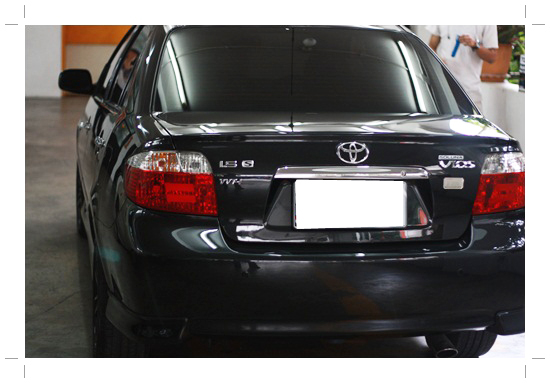 , ศูนย์บริการ พ่นสีรอบคัน โตโยต้าวีออส Toyota VIOS  สีดำ โดย ศูนย์ซ่อมสีรถ TS Motor ปทุมวัน