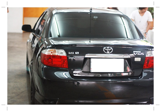 , ศูนย์บริการ พ่นสีรอบคัน โตโยต้าวีออส Toyota VIOS  สีดำ โดย ศูนย์ซ่อมสีรถ TS Motor ปทุมวัน