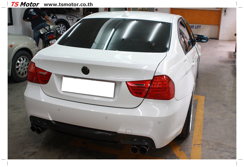 , แต่งรถ BMW ซีรีย์ 3 E90 เปลี่ยน พ่นสี ติดตั้ง กันชนหน้า M Tech Style