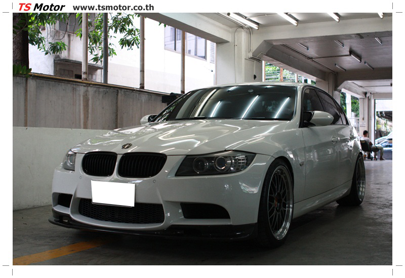 , แต่งรถ BMW ซีรีย์ 3 E90 เปลี่ยน พ่นสี ติดตั้ง กันชนหน้า M Tech Style