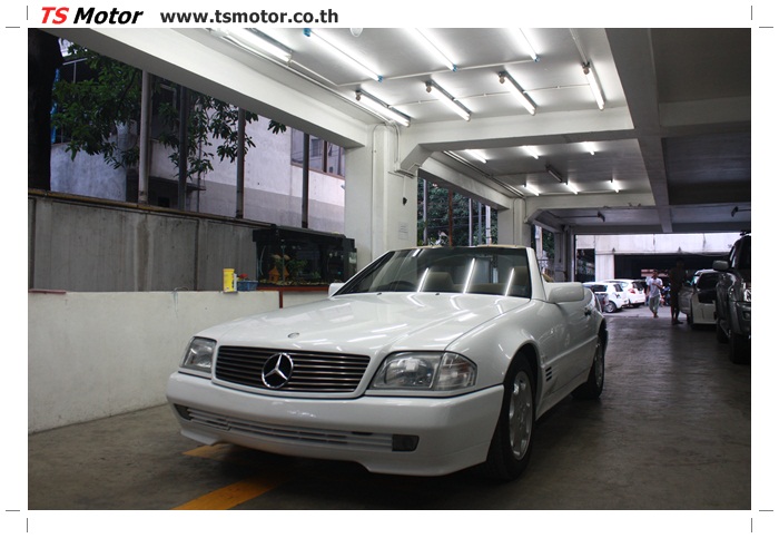 พ่นสีขาวมุก Mercedes Benz SL500 พ่นสีขาวมุก Mercedes Benz SL500