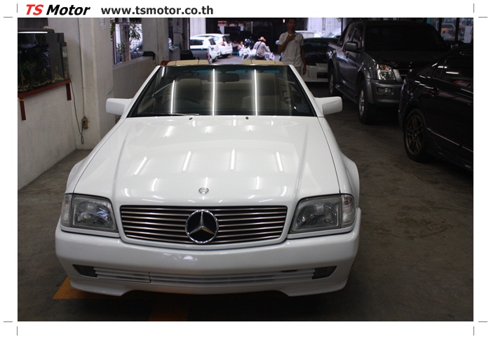 พ่นสีขาวมุก Mercedes Benz SL500 พ่นสีขาวมุก Mercedes Benz SL500