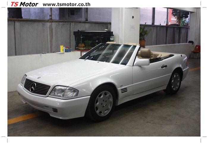 พ่นสีขาวมุก Mercedes Benz SL500 พ่นสีขาวมุก Mercedes Benz SL500