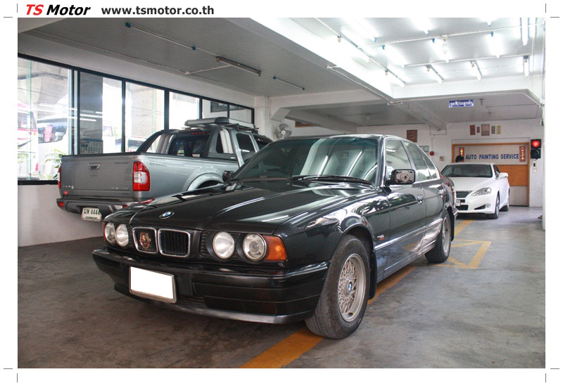 , BMW ซีรีย์ 5 สี ดำ ซ่อมสีจากการชนหน้า เปลี่ยนประตู และอื่นๆ